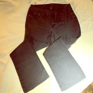 Black straight leg jeans